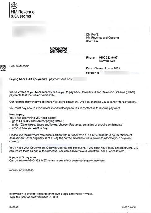 HMRC PAYE – Paying back CJRS payments | Debitam