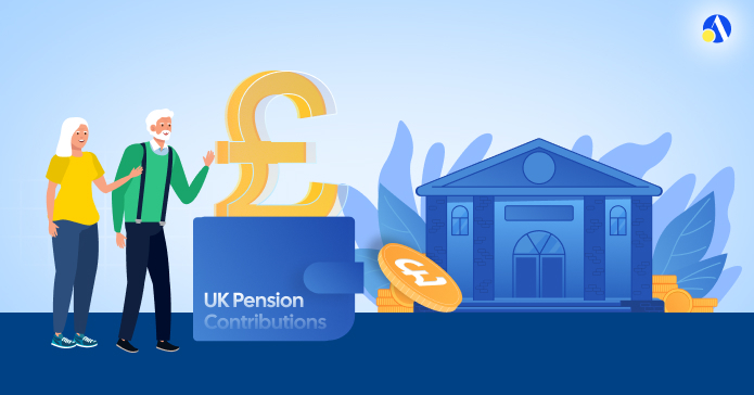 Diagram showing UK pension contribution breakdown: 3% employer, 5% employee, on qualifying earnings between £6,240 and £50,270