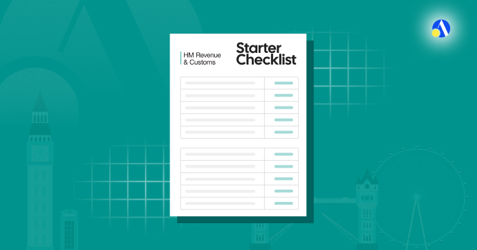 HMRC starter checklist form with Statement A, B and C tax code options